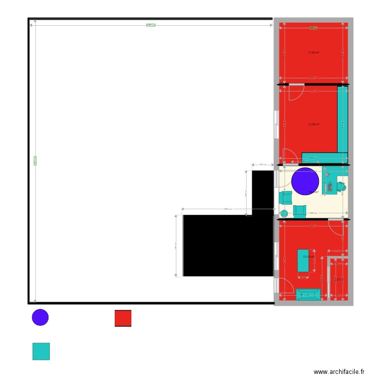 Bettencourt. Plan de 5 pièces et 53 m2