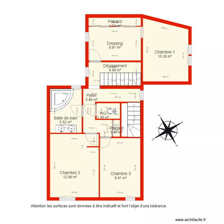 BI 3609 &eacute;tage c&ocirc;t&eacute;. Plan de 
