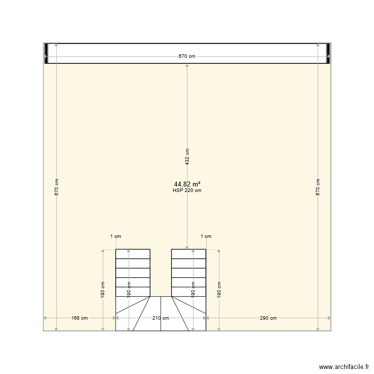 SOUS SOL. Plan de 1 pièce et 45 m2