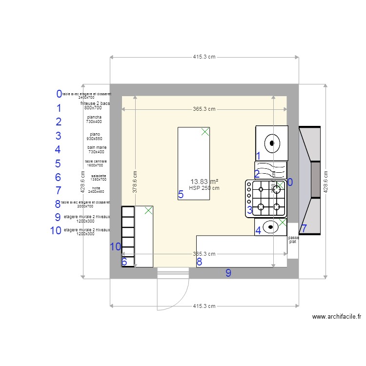 cuisine damien. Plan de 0 pièce et 0 m2
