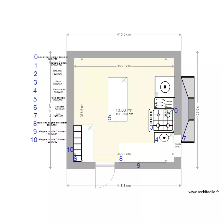cuisine damien. Plan de 