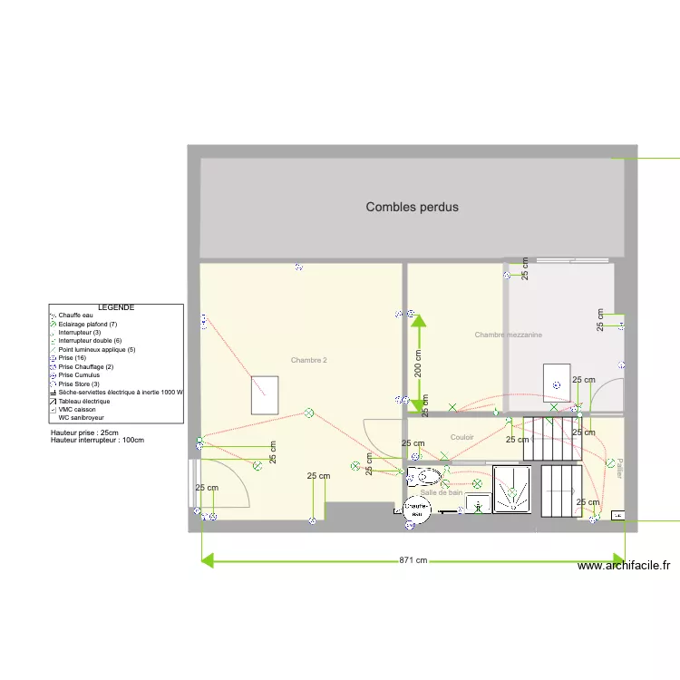 Plan &eacute;tage ok. Plan de 