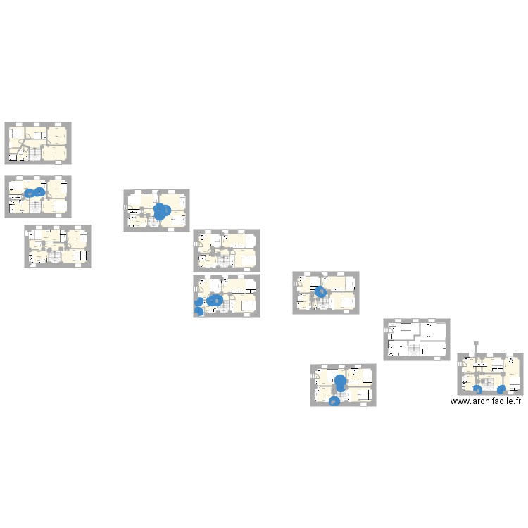 ETAGE 1 MAISON PROJET. Plan de 39 pièces et 361 m2