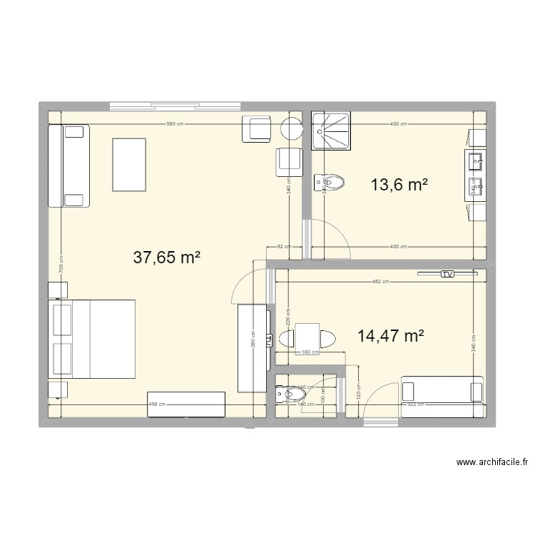 Suite v3. Plan de 4 pièces et 67 m2