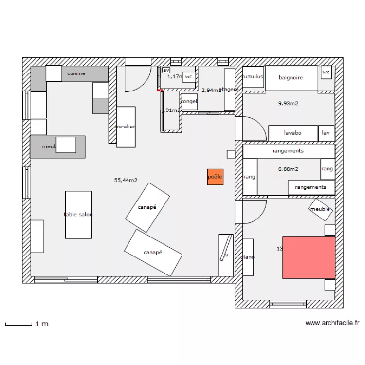 chalet travaux fusterie. Plan de 