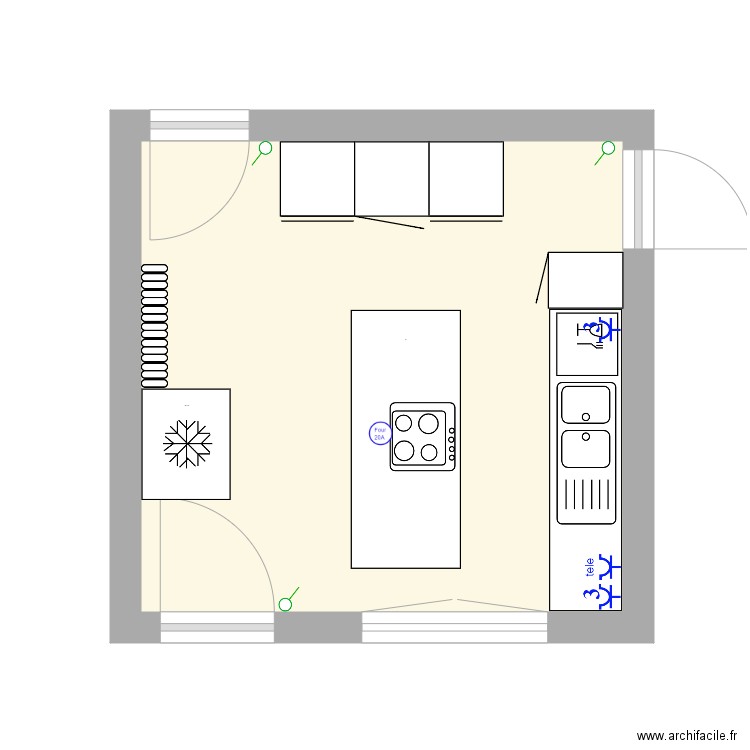 cuisine électicité. Plan de 0 pièce et 0 m2