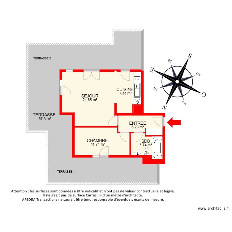 BI7964. Plan de 8 pièces et 121 m2