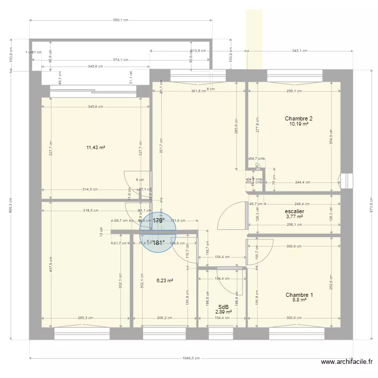 Plan &eacute;tage apr&egrave;s travaux. Plan de 