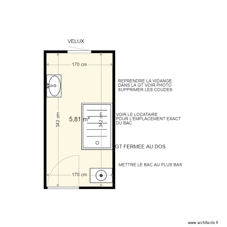 WATTEL MICAEL. Plan de 1 pièce et 6 m2