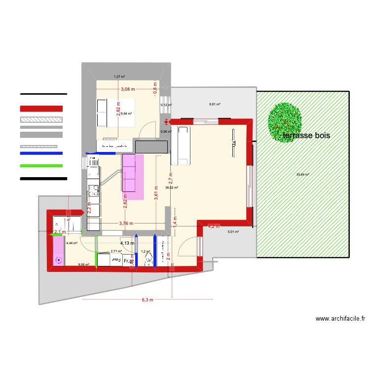 a casuccia 1er. Plan de 12 pièces et 113 m2