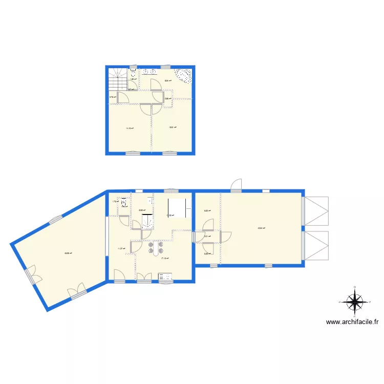 maison de Boisset id&eacute;e sdb. Plan de 