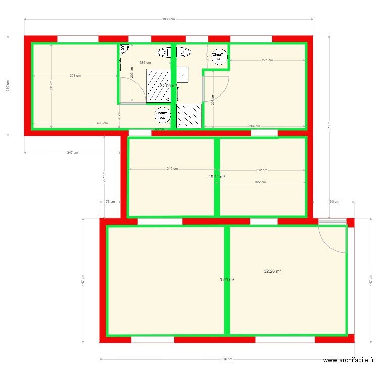 anto rdc plomberie. Plan de 0 pièce et 0 m2