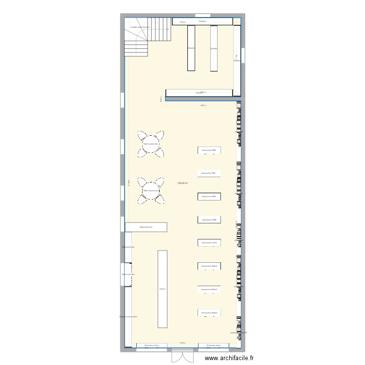 Japan store. Plan de 1 pièce et 160 m2