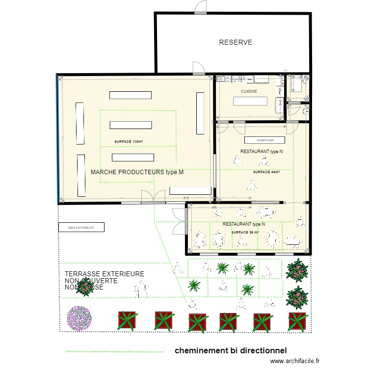 CHEZ YO. Plan de 1 pièce et 223 m2