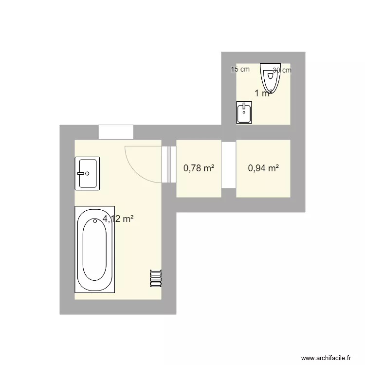 ETAGE MERY AVEC SDB. Plan de 