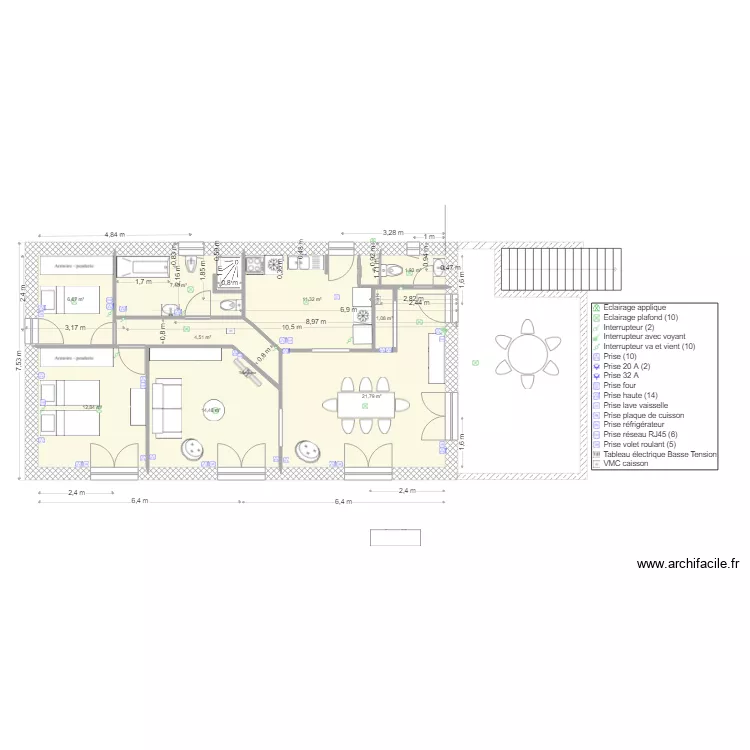 Implantation menuiseries. Plan de 