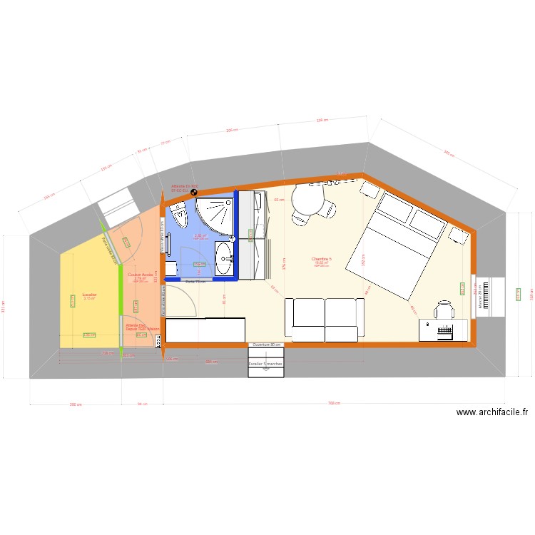 MARSYLTour2°PlanStudioV1bis. Plan de 5 pièces et 29 m2