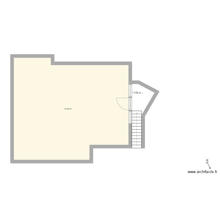 chemin du molard 11 SOL. Plan de 1 pièce et 73 m2