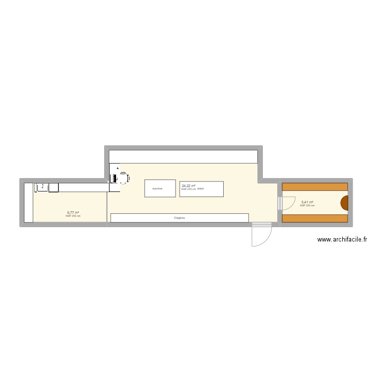 Maison 1. Plan de 3 pièces et 36 m2