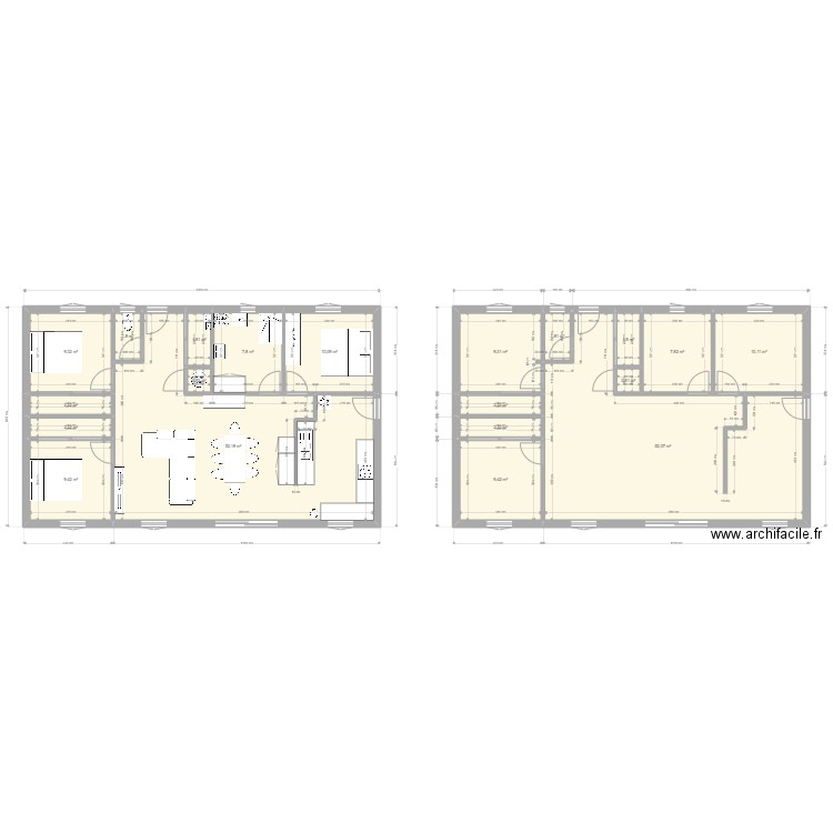 Maison 112.7m² avec 3 chambres. Plan de 20 pièces et 196 m2