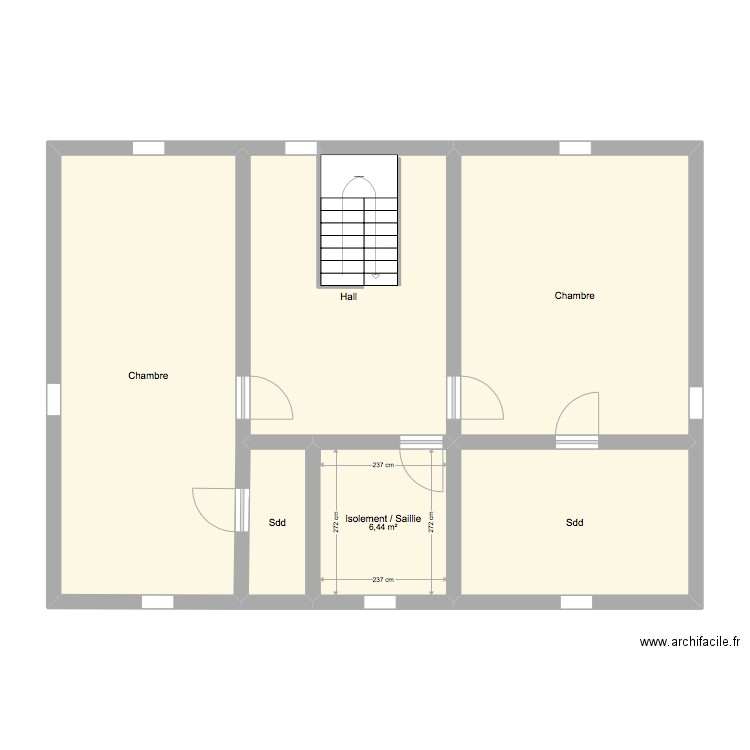 maison-2e. Plan de 6 pièces et 88 m2