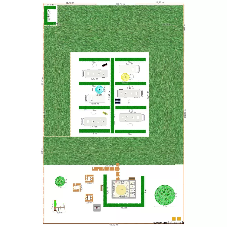 aire d'accueil pour camping cars. Plan de 