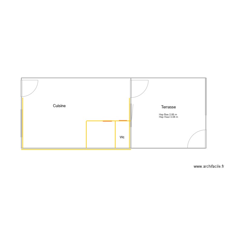 Plan électrique 2. Plan de 2 pièces et 29 m2