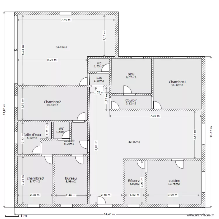 Maison. Plan de 