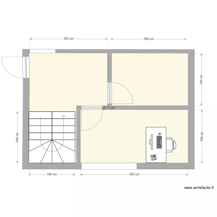 escalier c&ocirc;t&eacute; vitre . Plan de 