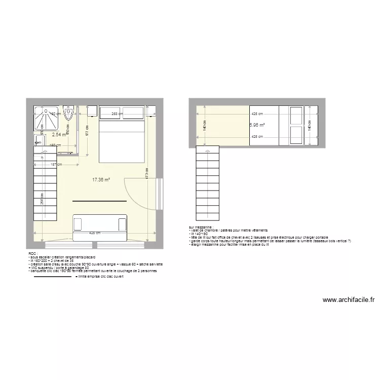 Projet chambre . Plan de Projet chambre . Plan de