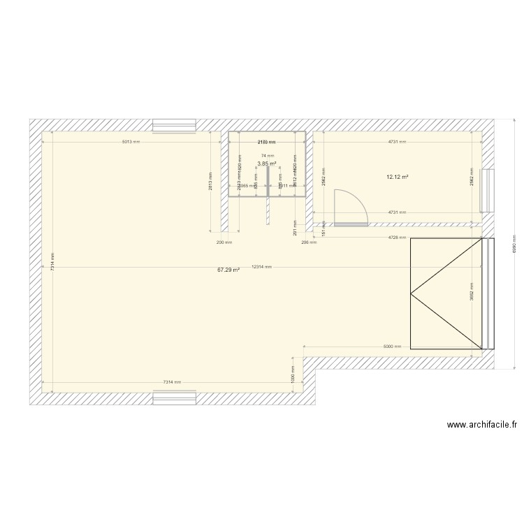 Sanitaire 1. Plan de 0 pièce et 0 m2