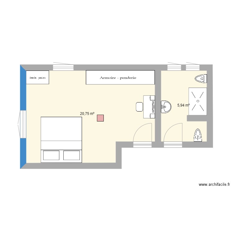 chambre de maitre. Plan de 0 pièce et 0 m2