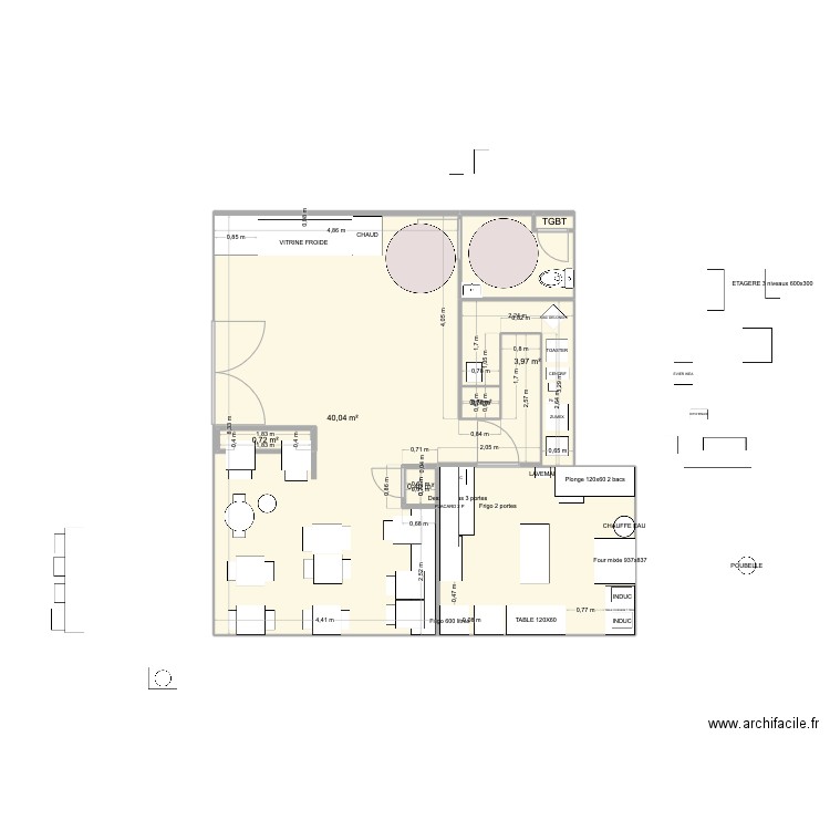 Plan vierge. Plan de 8 pièces et 63 m2