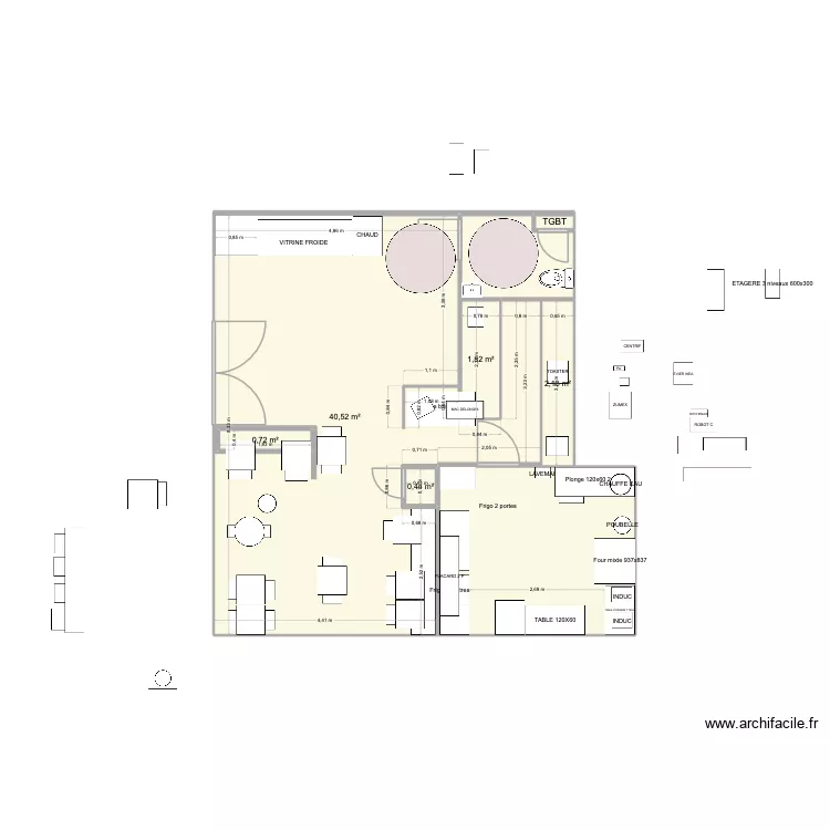 Plan vierge. Plan de 8  et 63 m²
