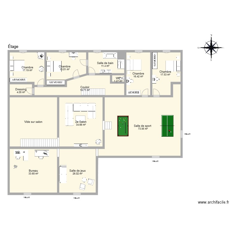 rousseau 1er ETAGE. Plan de 0 pièce et 0 m2