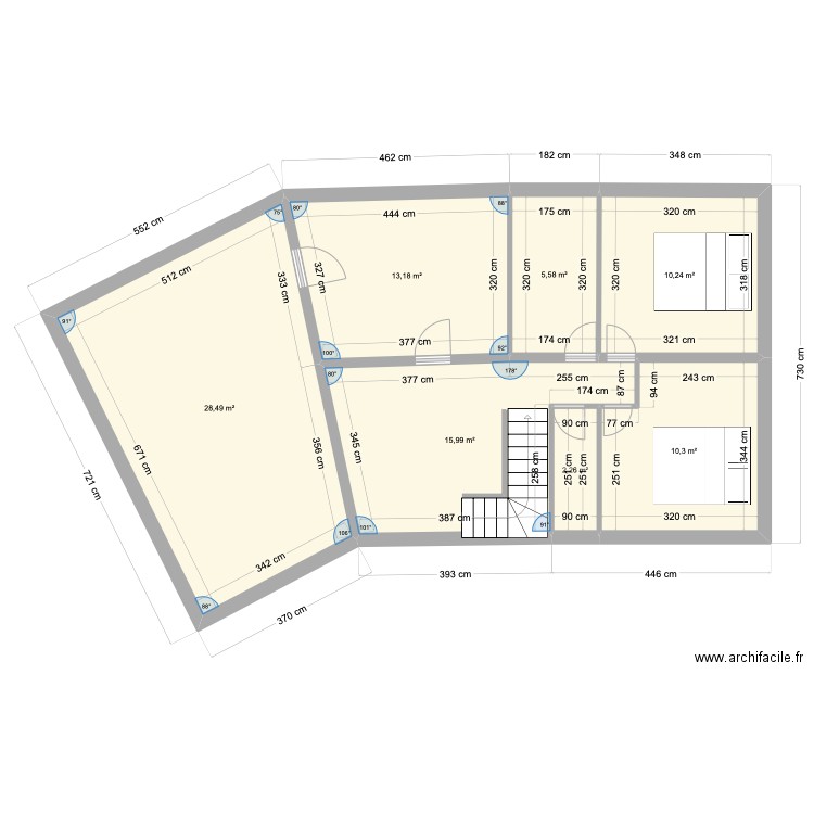 LA LANDE DU TEMPLE 2. Plan de 7 pièces et 86 m2