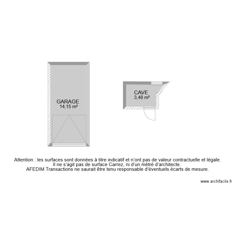 BI 8910 ANNEXES. Plan de 2 pièces et 18 m2