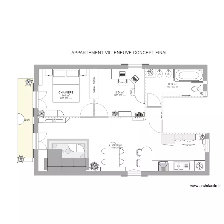 APPARTEMENT VILLENEUVE CONCEPT FINAL. Plan de 