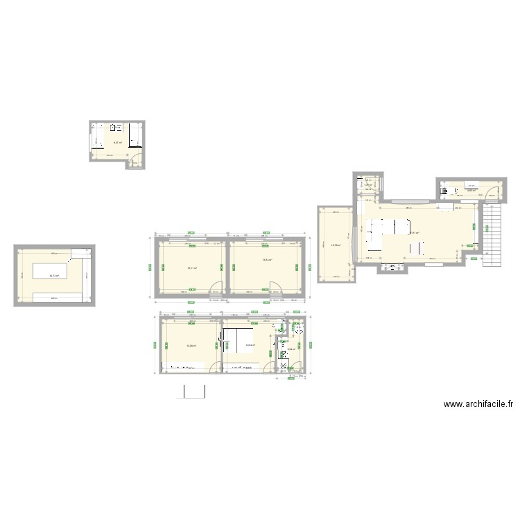 jbp20. Plan de 11 pièces et 137 m2