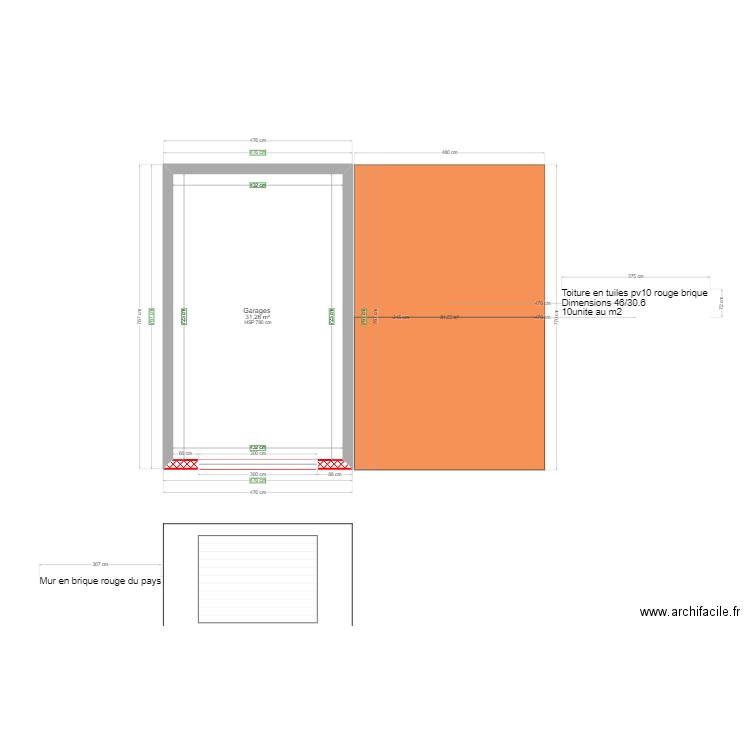 Garage. Plan de 1 pièce et 31 m2