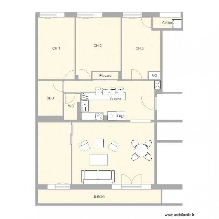 Appart Versailles V1. Plan de 0 pièce et 0 m2