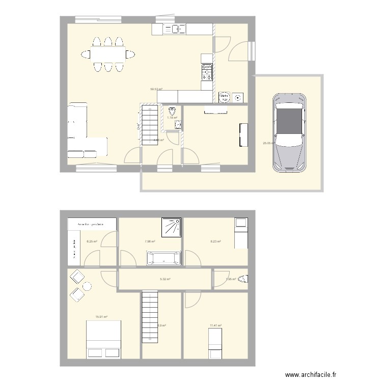 MaisonPaquetPlan. Plan de 0 pièce et 0 m2