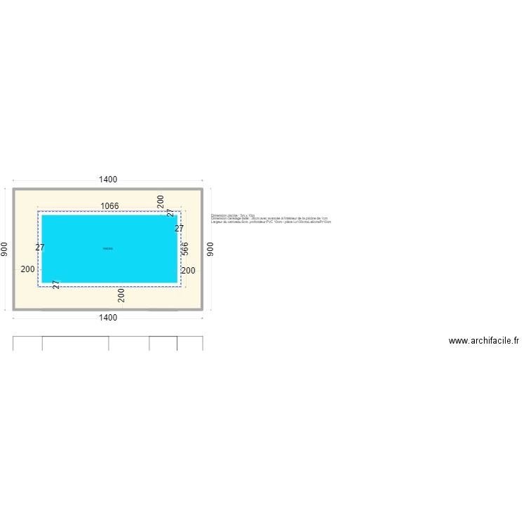 Piscine caniveau angle juin22. Plan de 1 pièce et 121 m2