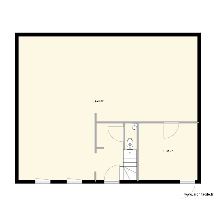 plan rdc 11x9. Plan de 2 pièces et 90 m2