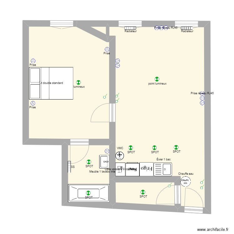 PROJET ADRIEN - https://sauralec.fr/. Plan de 5 pièces et 49 m2