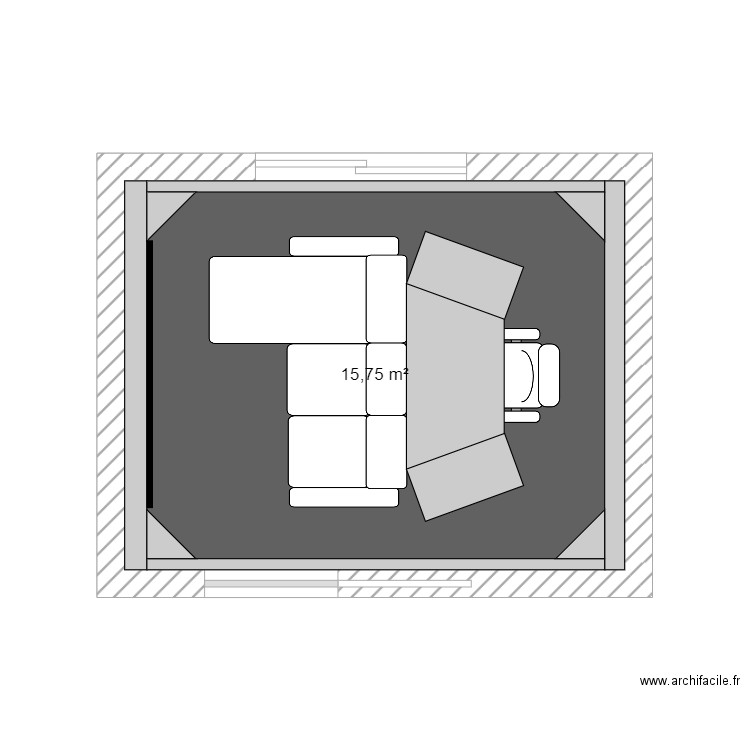 HC D.Legras. Plan de 1 pièce et 16 m2