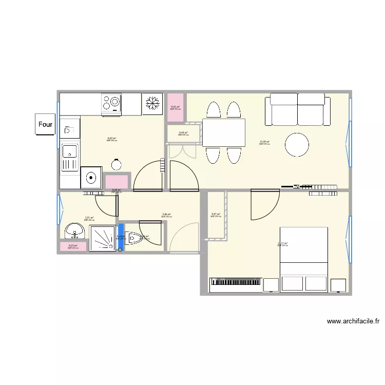 Plan appartement Saint-Fran&ccedil;ois_VBis_Meubl&eacute;_20220910. Plan de 