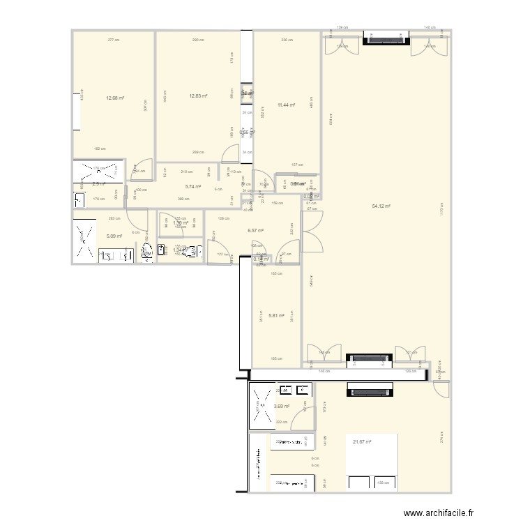 29 crs FR v2. Plan de 18 pièces et 147 m2