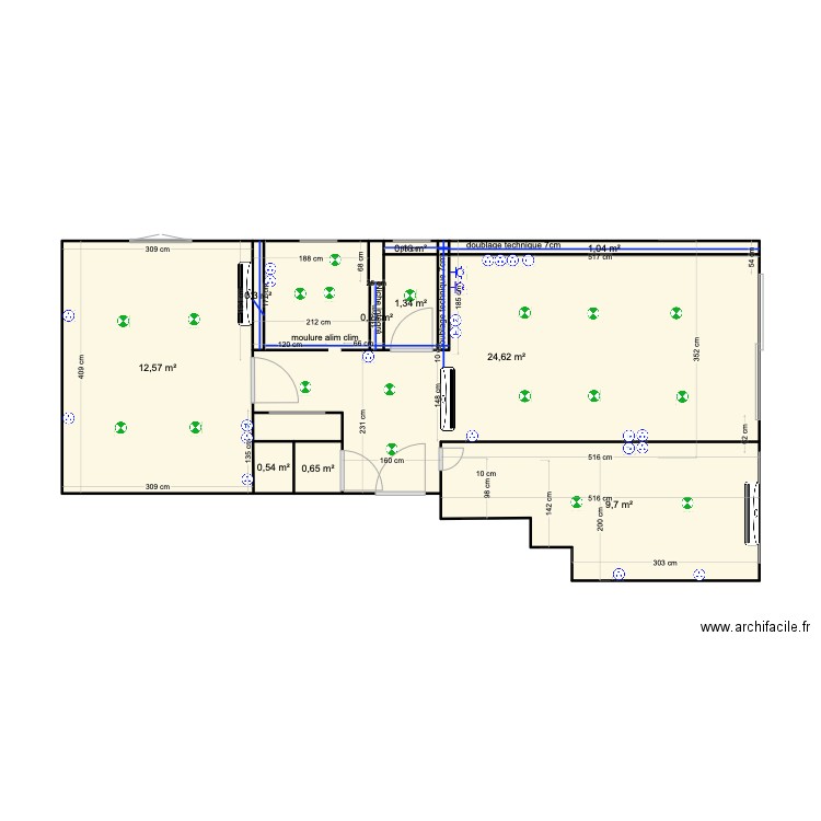 Plan actuel St Maxime 3. Plan de 10 pièces et 51 m2