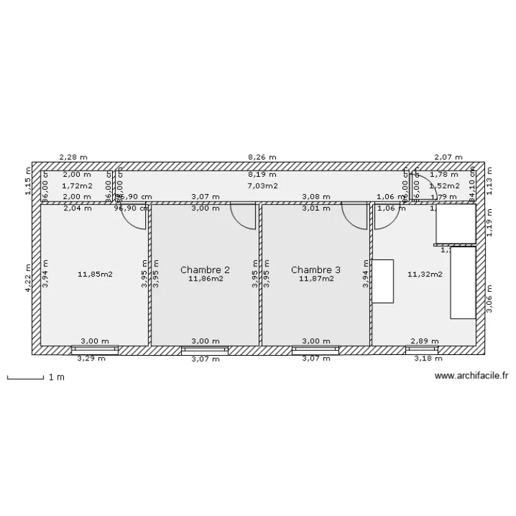 maison 1 &eacute;tage. Plan de 